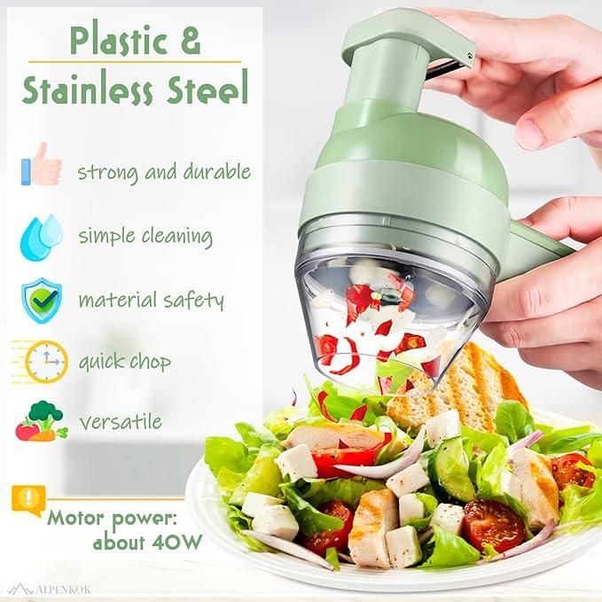 Best Seller4 in 1 Portable Electric Vegetable Cutter Set
